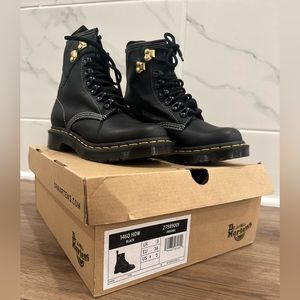 Dr. Martens 1460 Hardware Virginia Leather Lace Up Boots - Size 5